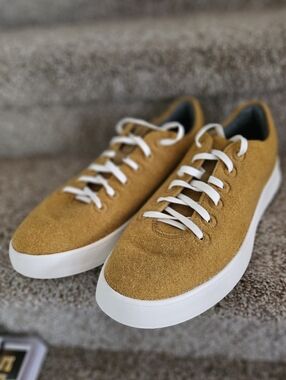 Men's Allbirds Mustard Yellow Wool Cruiser Tweed Sneakers 13D Worn Once